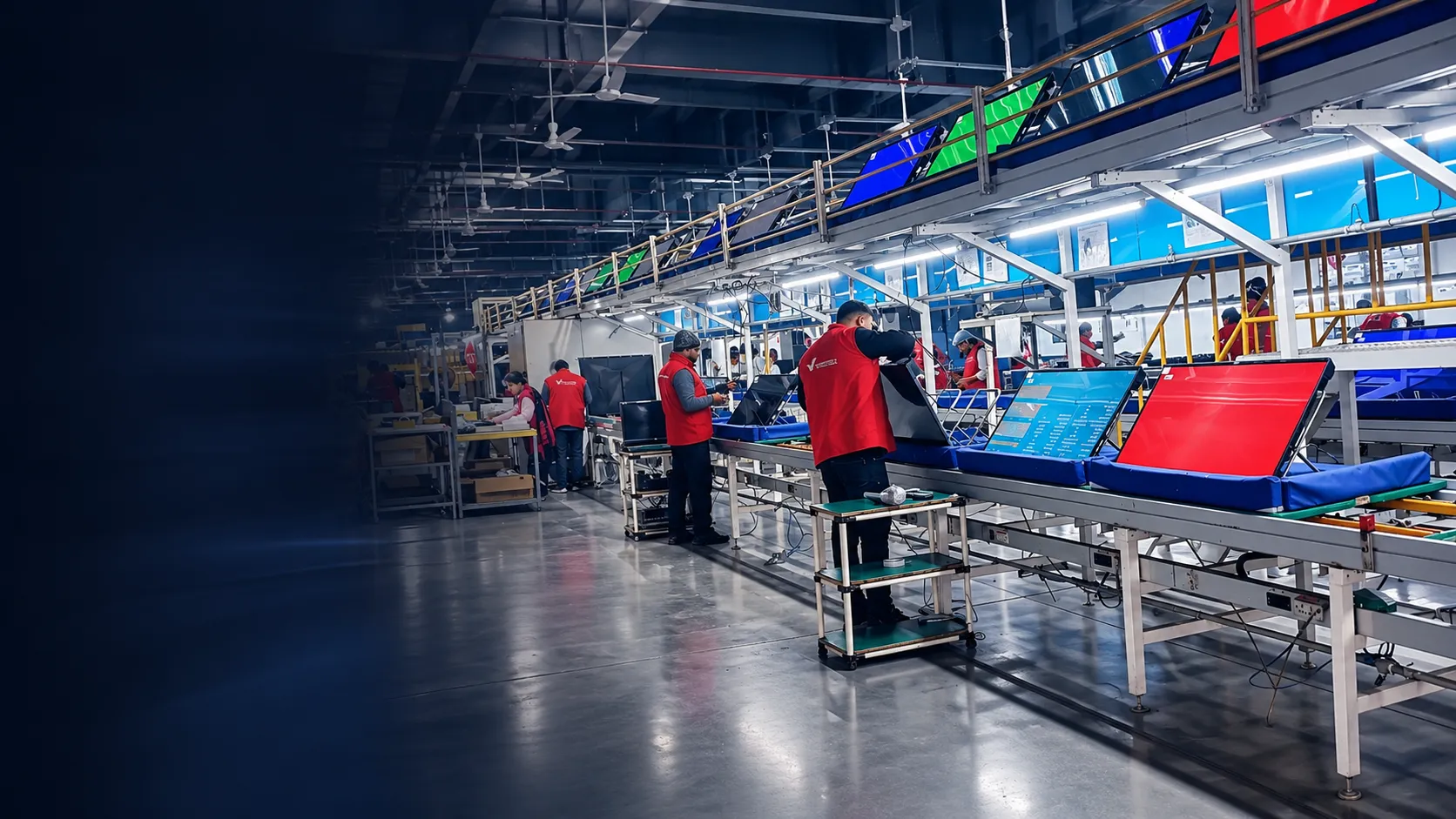 Television electronics assembly line and manufacturing operations