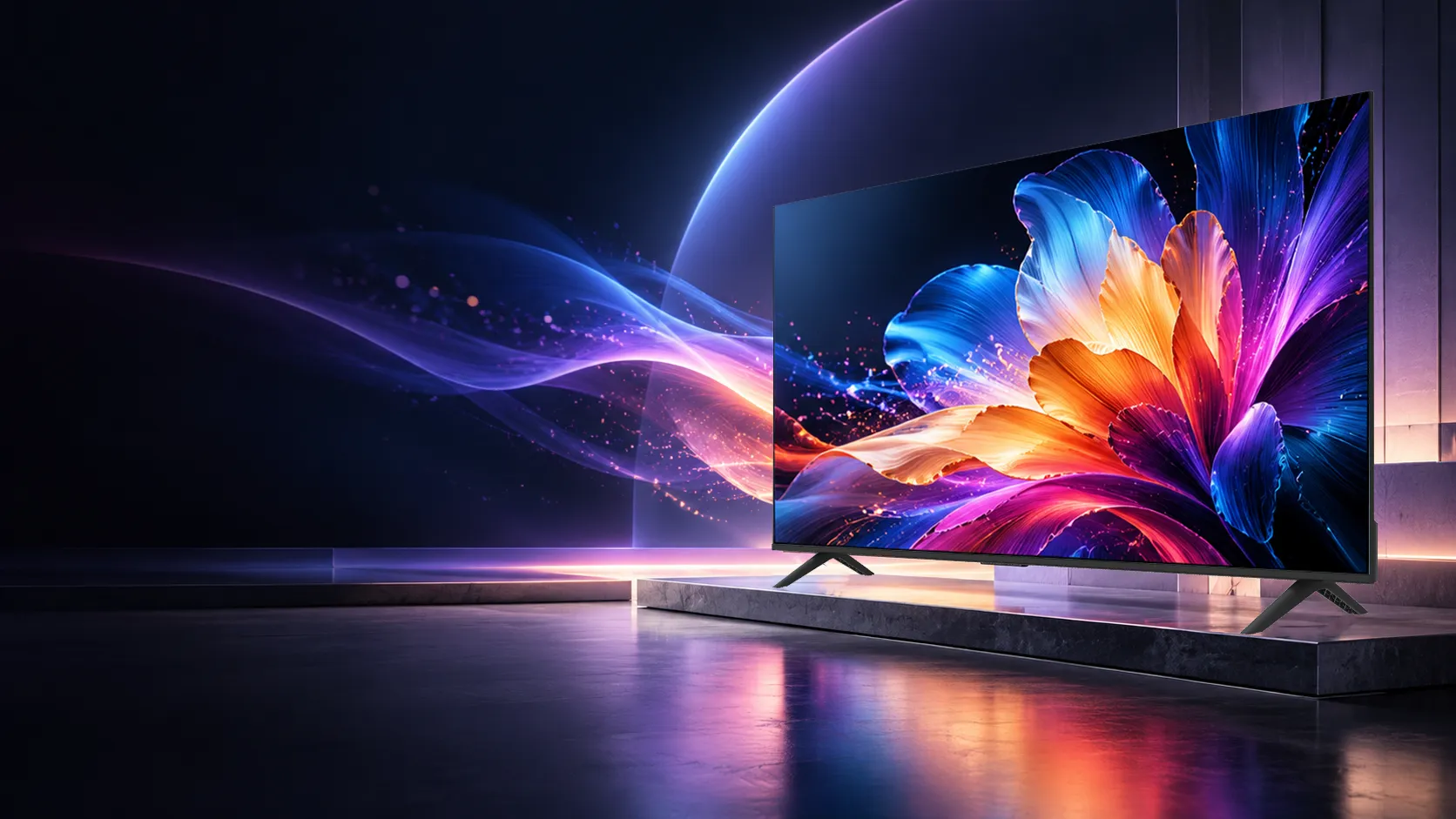 Premium television display showcasing vivid colour and contrast