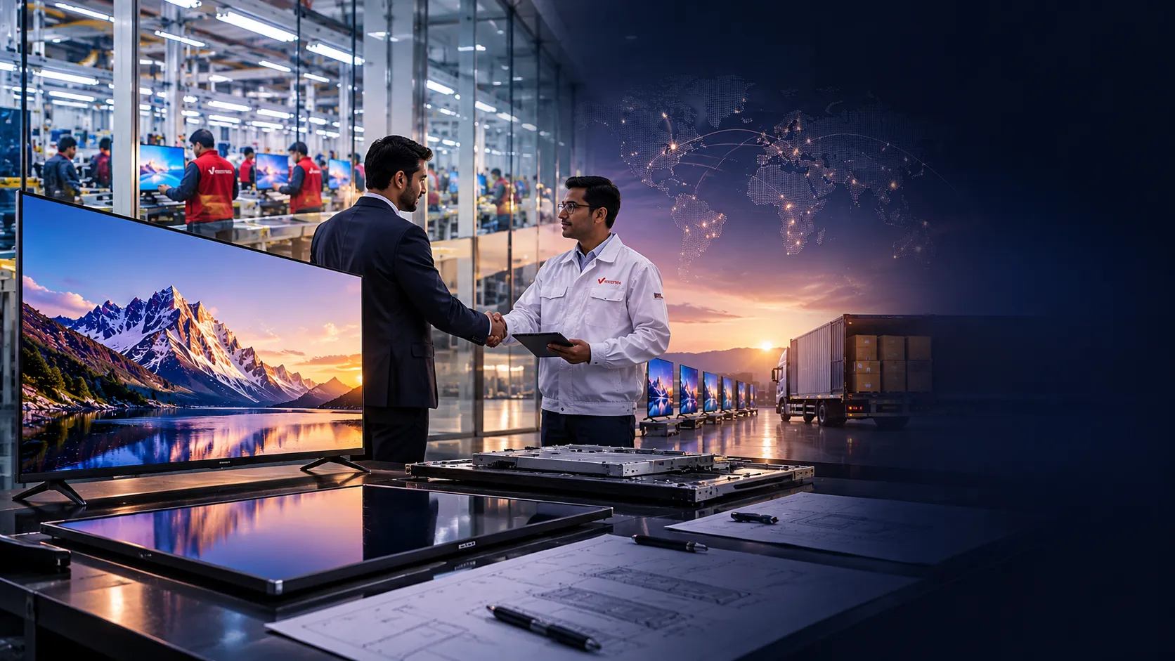 Business partnership for television technology and manufacturing